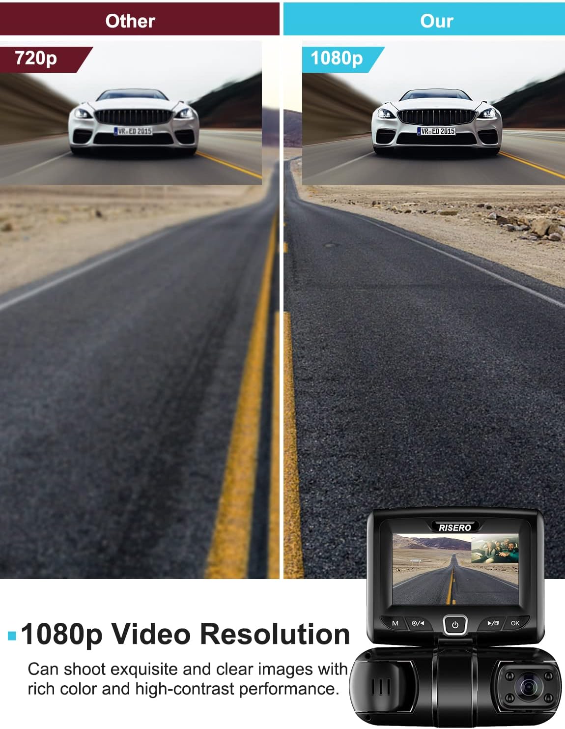 Dual Dash Cam Front and Rear 1080P Car Dashboard Camera Recorder P9955