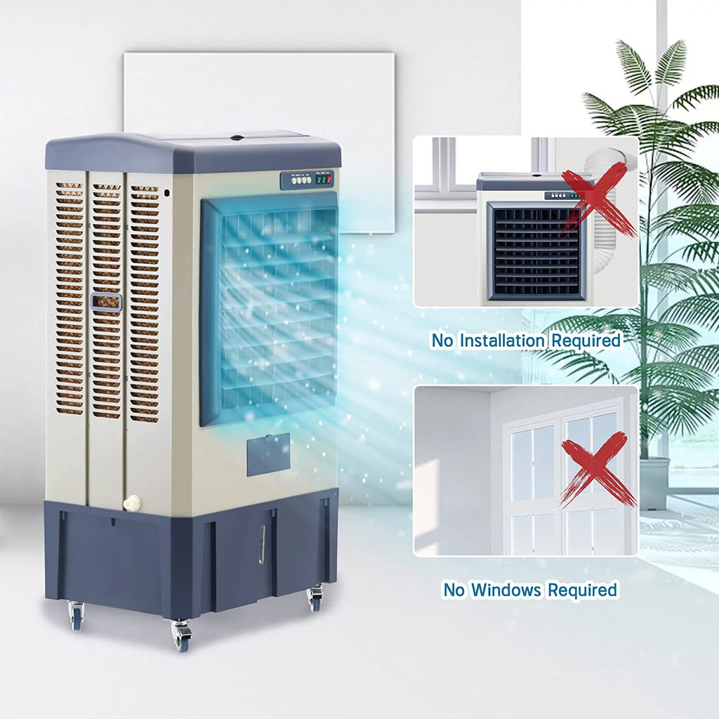 Portable Evaporative Air Cooler with 10.6-Gallons Water Tank, 3 Speeds S4427
