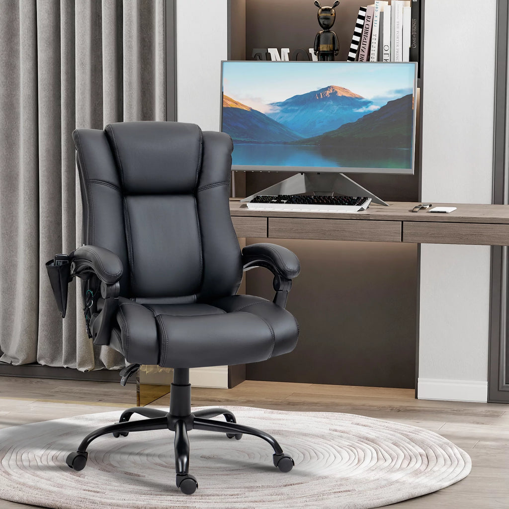 Black PU Leather Executive Office Chair with Vibration Massage B7979