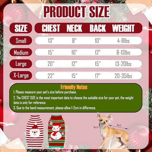 Knit Dog Christmas Sweater 2 Pack C17223