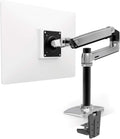 White Tall Pole Single Monitor Arm Desk Mount L244155