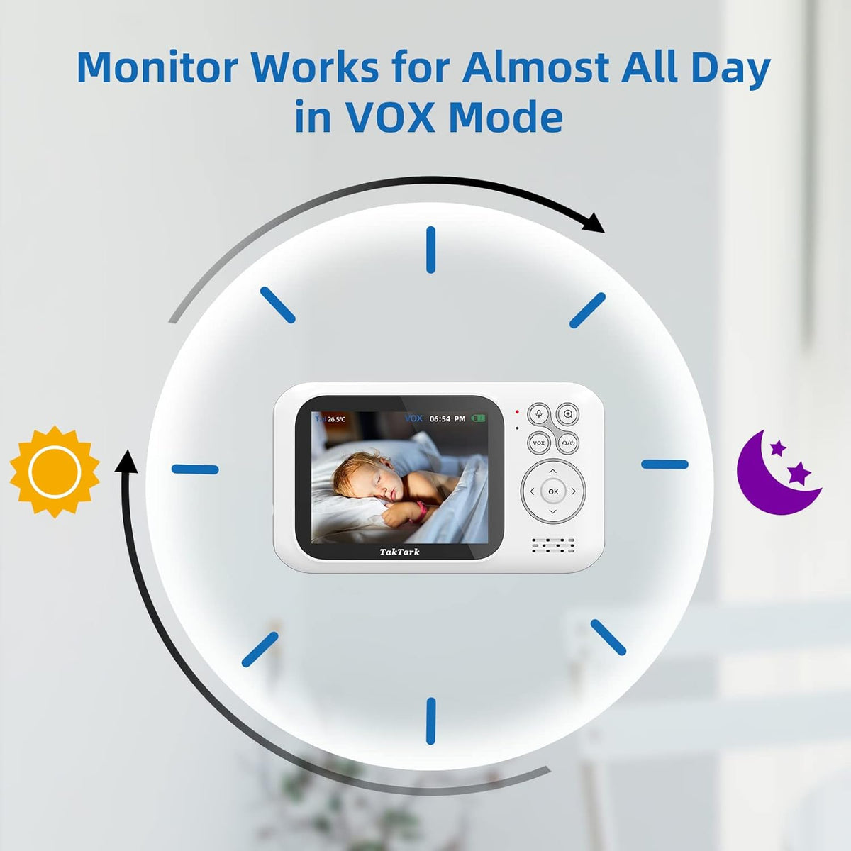 Baby Monitor with Camera and Audio, Infrared Night Vision, Digital Zoom Y323277