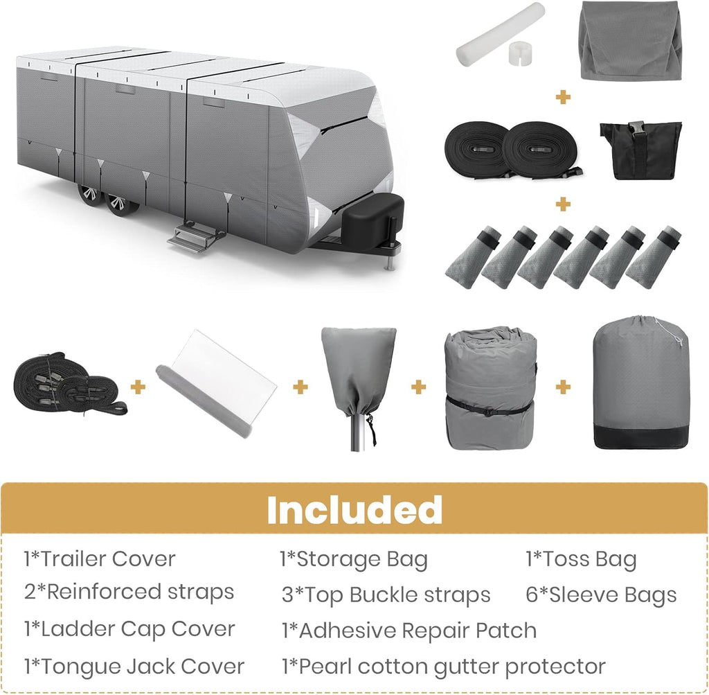 Waterproof Travel Trailer RV Cover with Cotton Lining W935