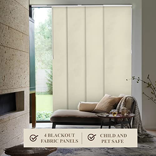 Blackout Fabric Sliding Door Blinds, W:46-86 x H: Up to-96 inches G740131