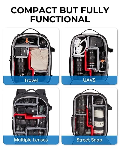 Black Expandable Camera Backpack with 15.6" Laptop Compartment F25530