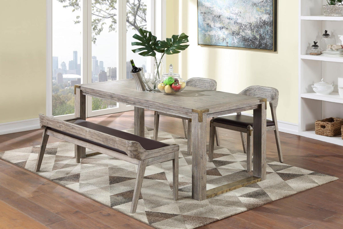 Dining Side Chair with Brown Faux Leather Z912369