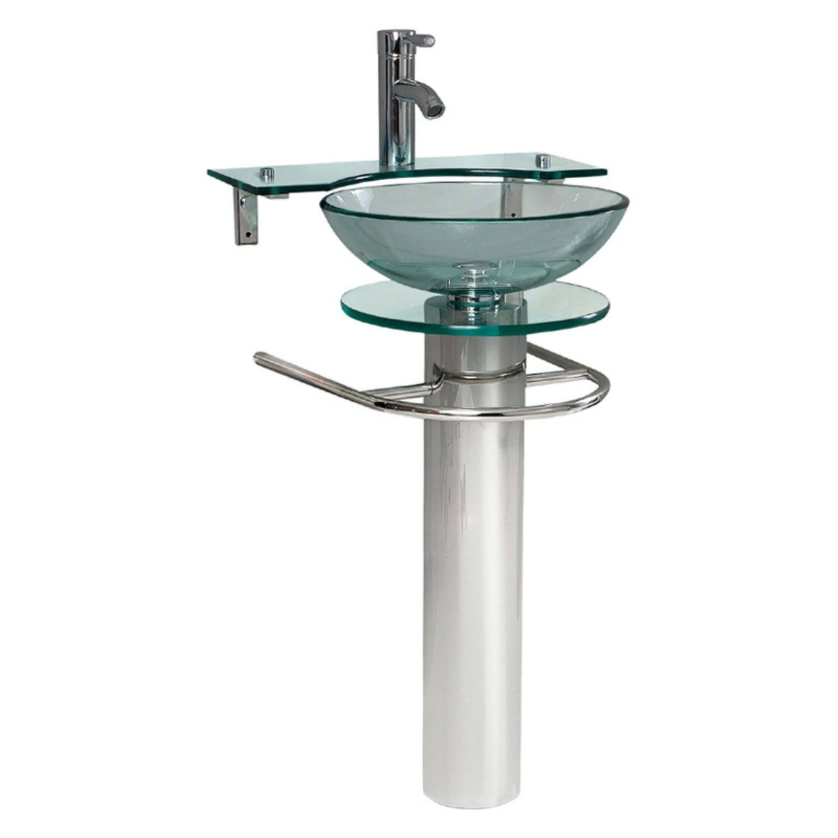 Modern Glass Bathroom Pedestal J12602