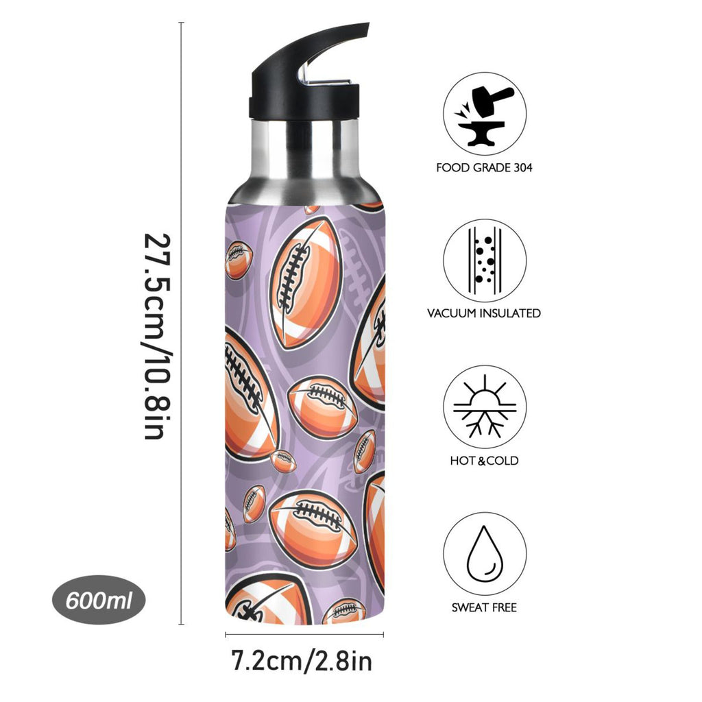 20 oz Insulated Stainless Steel Water Bottle with Straw Lid E8538