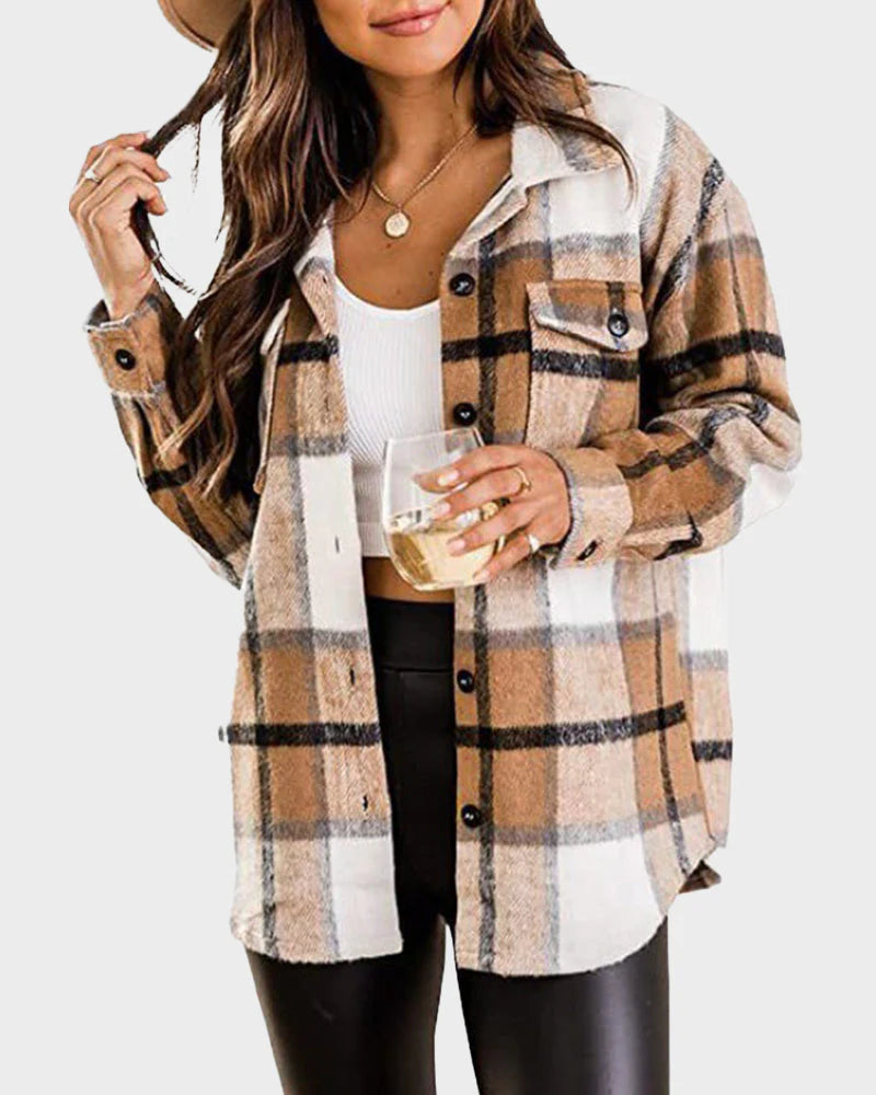 Plaid Flannel Shirt Jacket E82193
