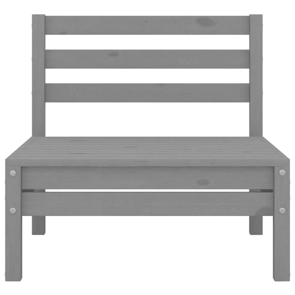 Gray Solid Wood Pine Patio Sofa L110