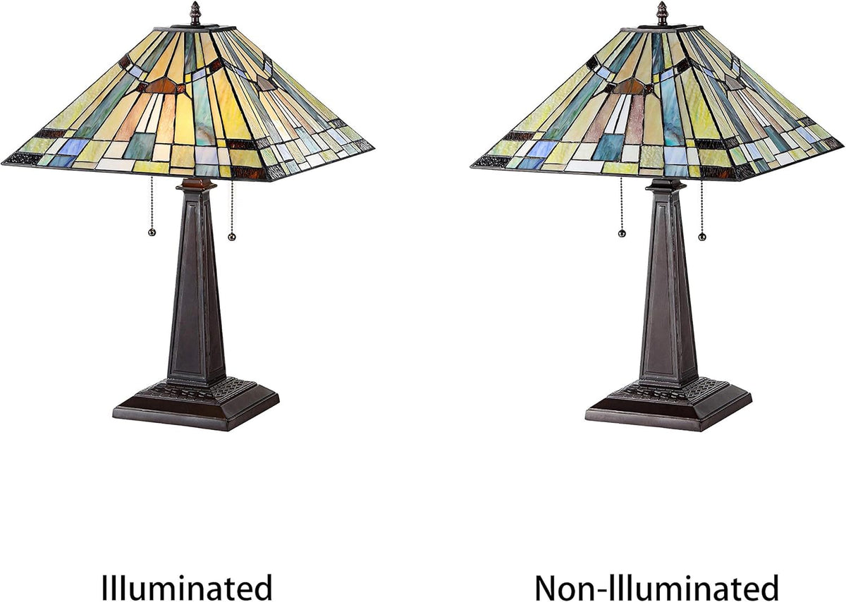 2 Light Mission Table Lamp 16" Shade V8328