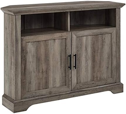 70 Inch Stone Grey Metal and Wood Fireplace TV Stand J1543