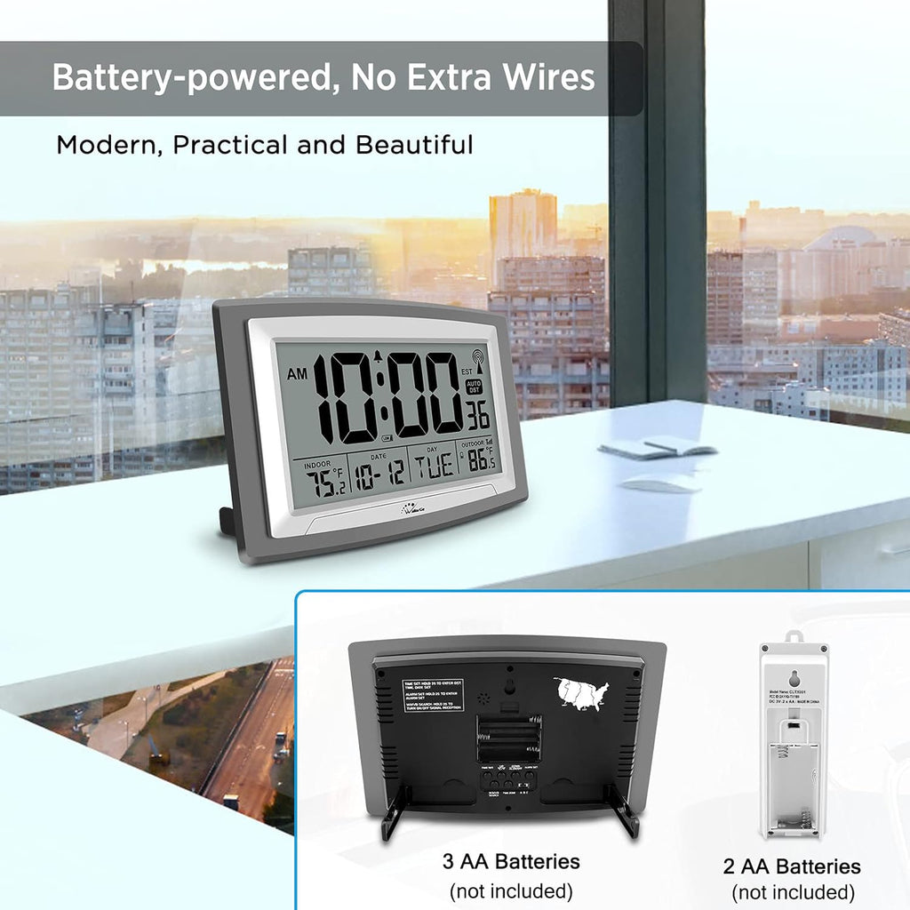 12.5 Inch Self-Setting Digital Clock with Indoor Temperature T96808