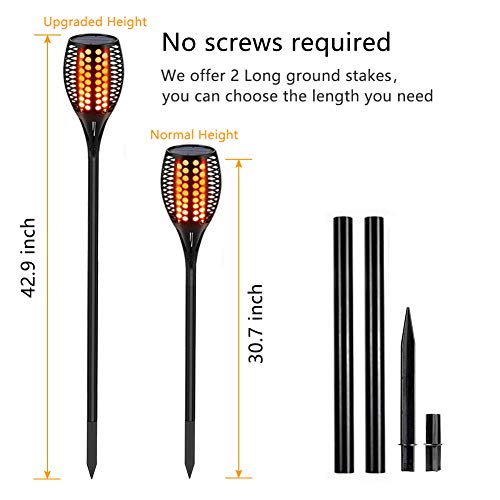 43" Flickering Flames Torch Lights Outdoor Waterproof 4-Pack F254899