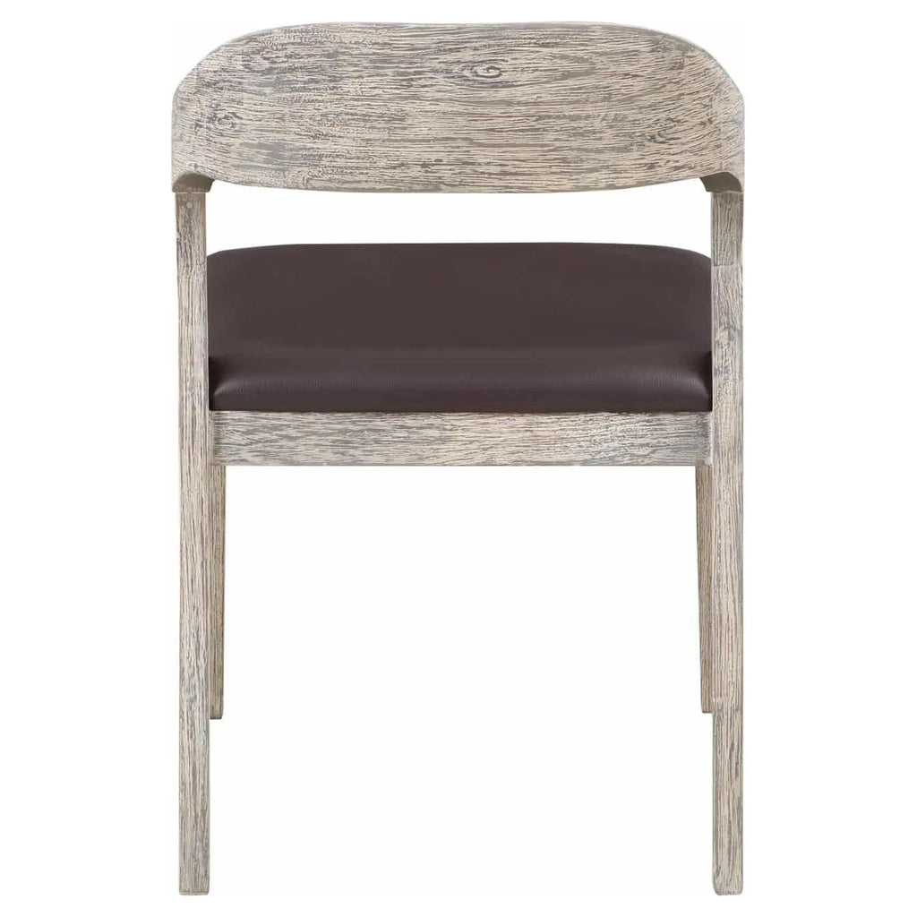 Dining Side Chair with Brown Faux Leather Z912369