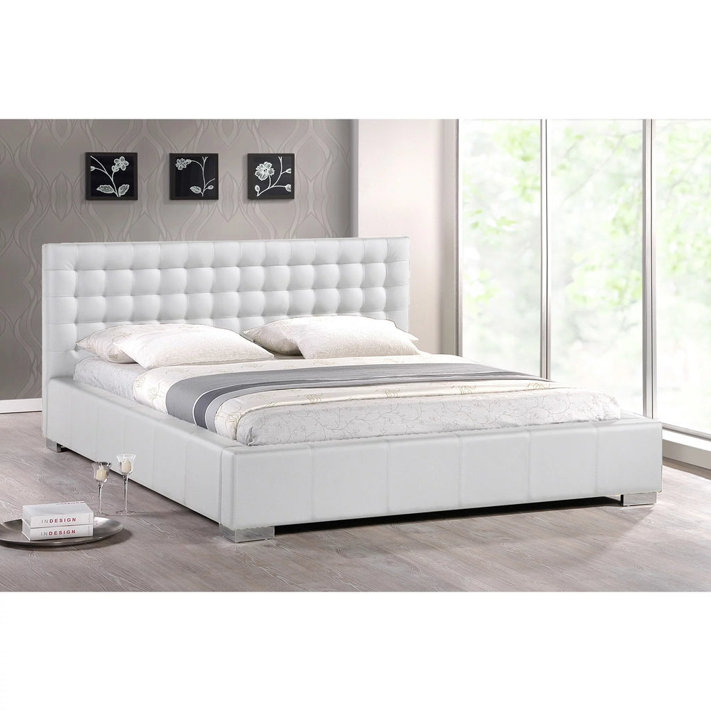White Modern Queen Size Platform Bed V318400