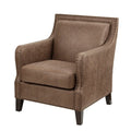Wood and Faux Leather Accent Chair J91408