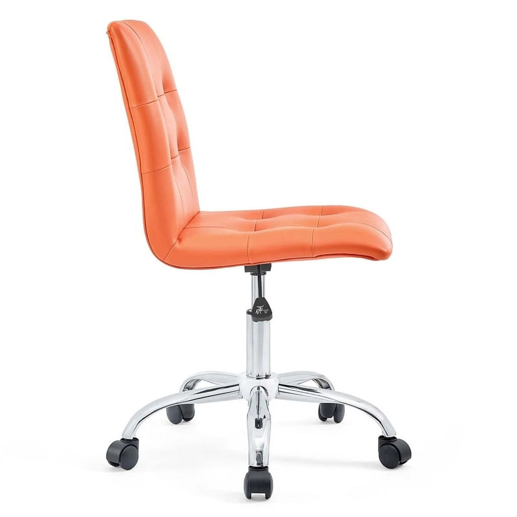 Orange Faux Leather Swivel Office Chair V402