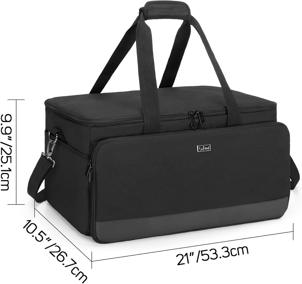 Large Cable File Bag with Padded Bottom and Detachable Dividers, Black Z73102