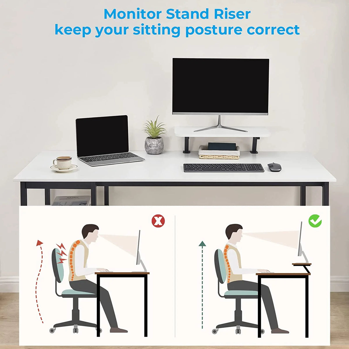 39 inch Computer Desk with Monitor Stand J374