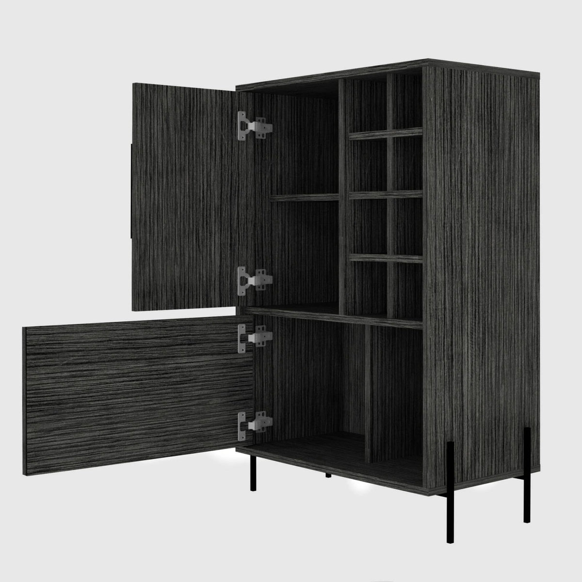 Smokey Oak Gray Oak Bar Cabinet Q615