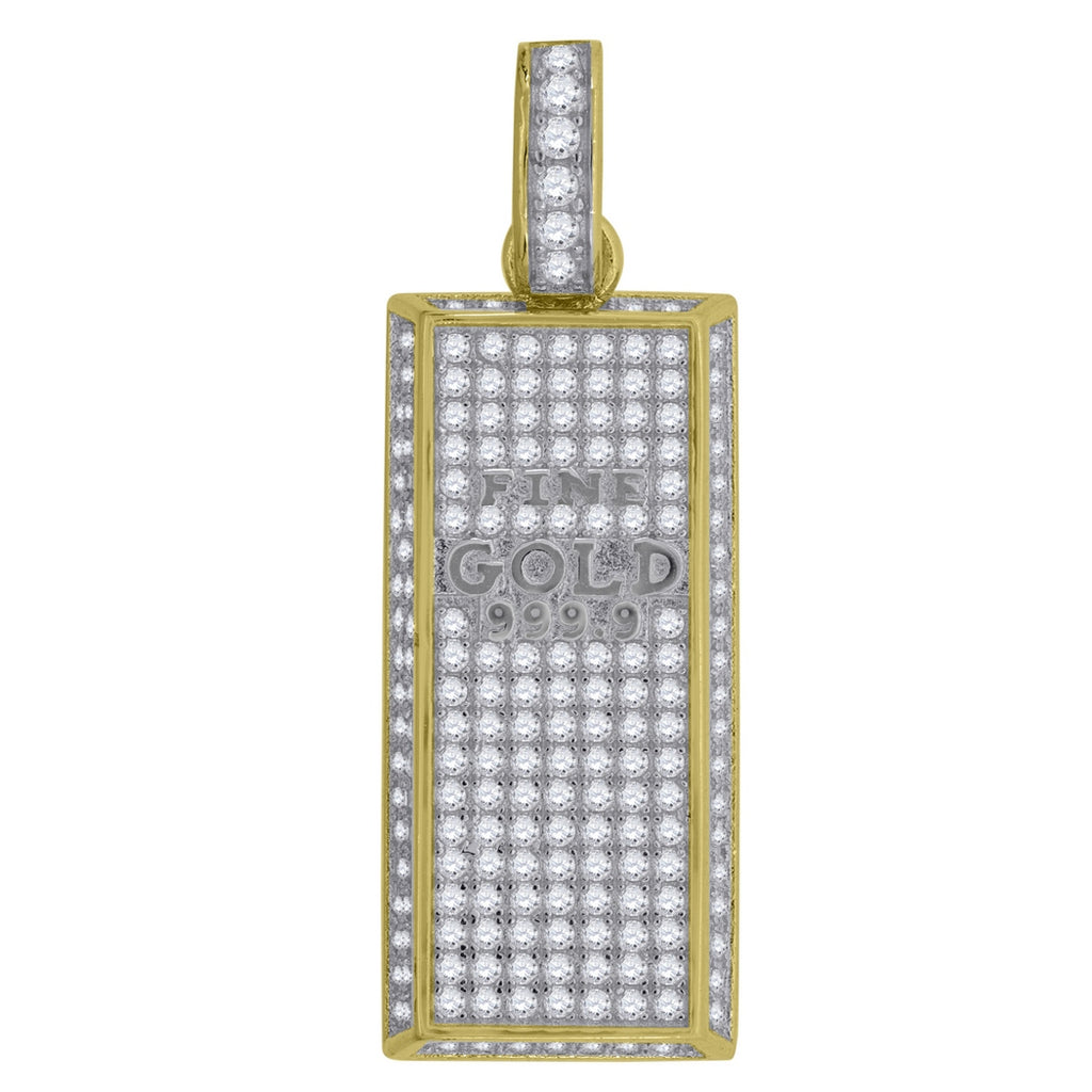 Yellow tone 925 Sterling Silver CZ Pendant Necklace Z2065