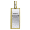 Yellow tone 925 Sterling Silver CZ Pendant Necklace Z2065