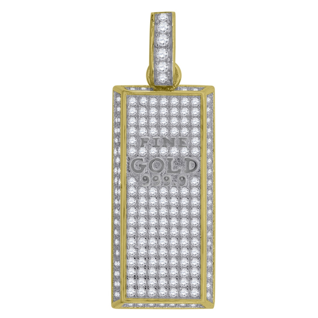 Yellow tone 925 Sterling Silver CZ Pendant Necklace Z2065