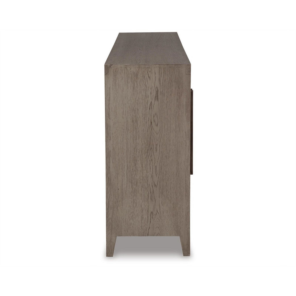 4-Door Wood Accent Cabinet in Antiqued Light Gray W95801