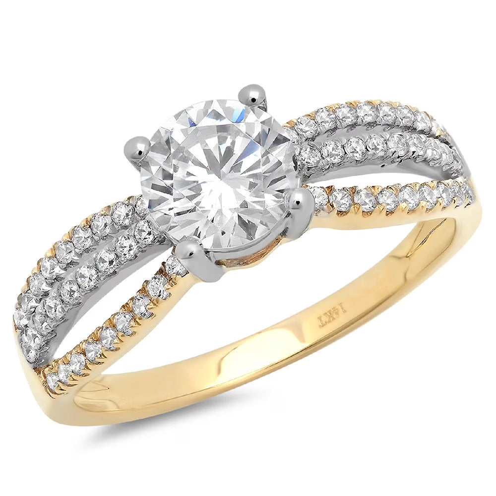 14K Yellow White Gold Diamond Engagement Ring O963390