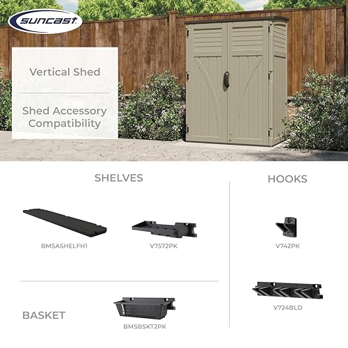 54 Cubic Feet Vertical Plastic Storage Shed E7588