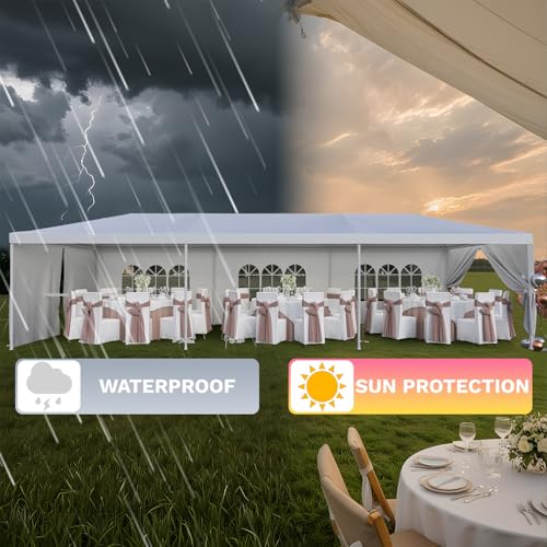 10'x30' Waterproof Party Tent Canopy with Removable Sidewalls W588962