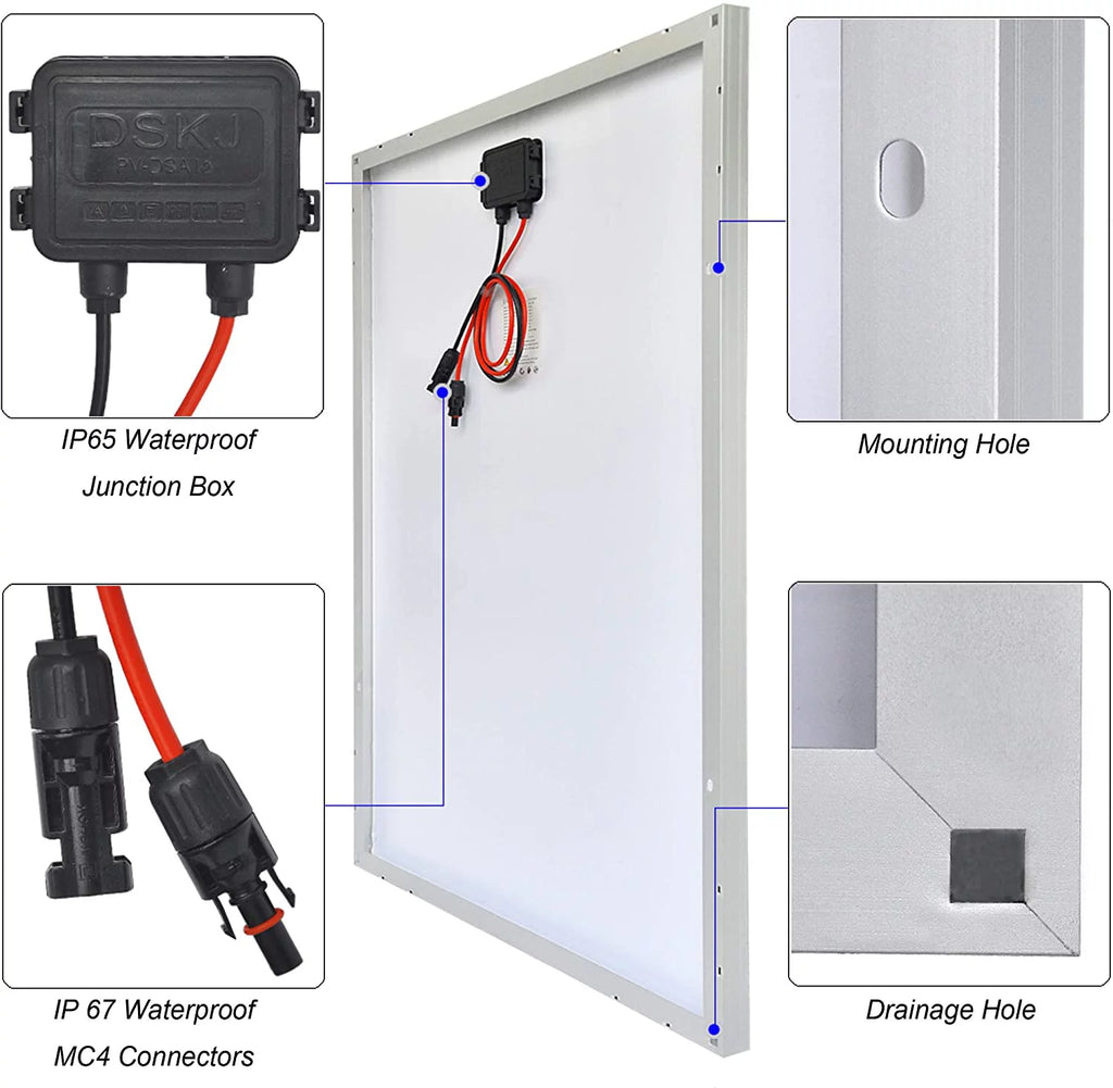 200 Watt 12/24V Monocrystalline Solar Panel Kit H301168