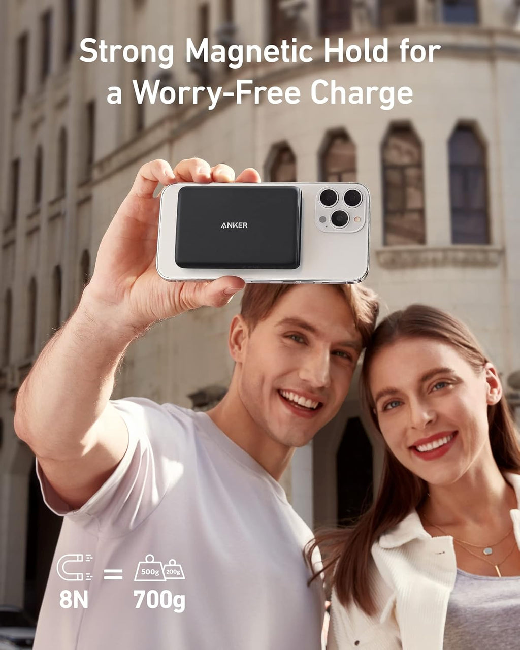 Black 5000 mAh Magnetic Wireless Portable Charger O163149