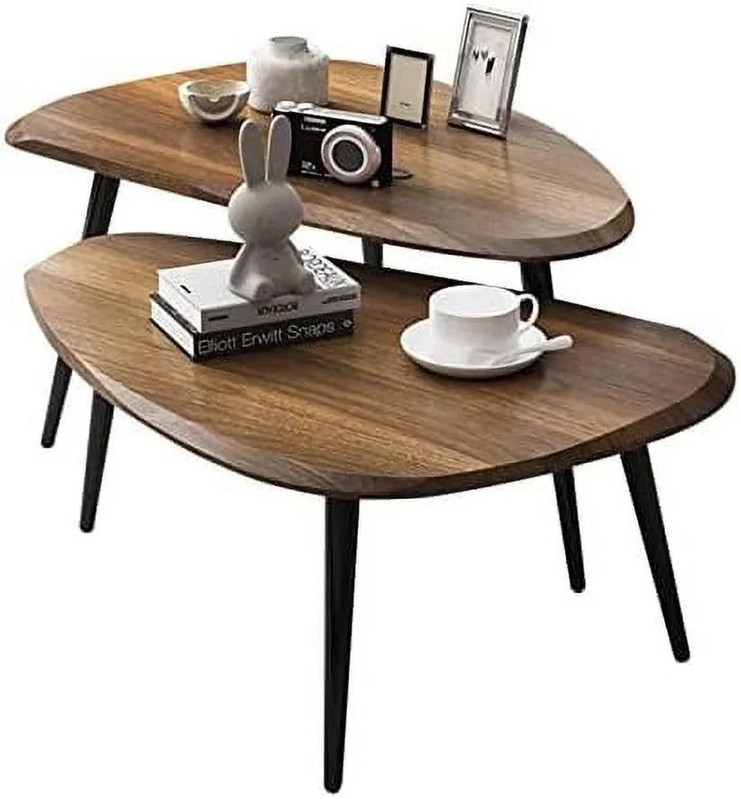 2 Sets of Wood Coffee Table and Side Table L42511