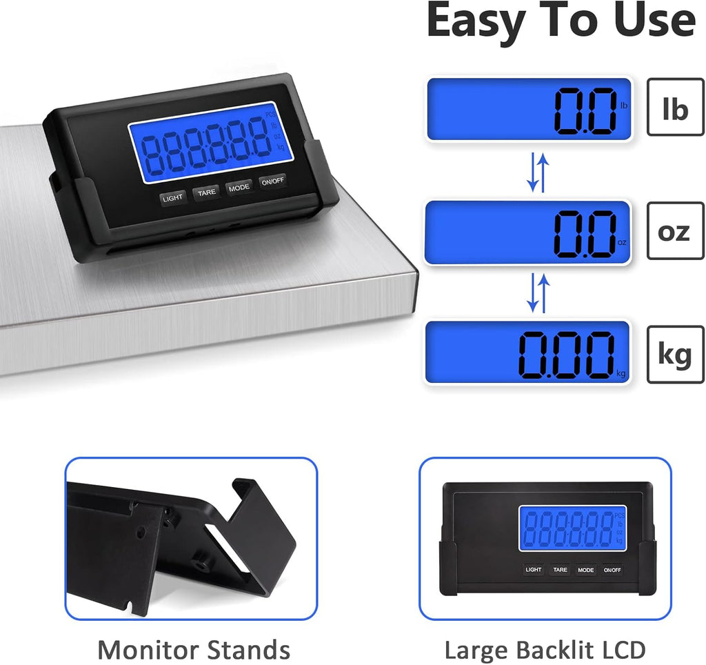 397lb Heavy Duty Postal Scale Stainless Steel with Wireless Displays, Pack of 2 M11814