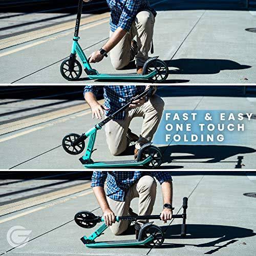 Kick Scooter Foldable Lightweight Adjustable Black T195
