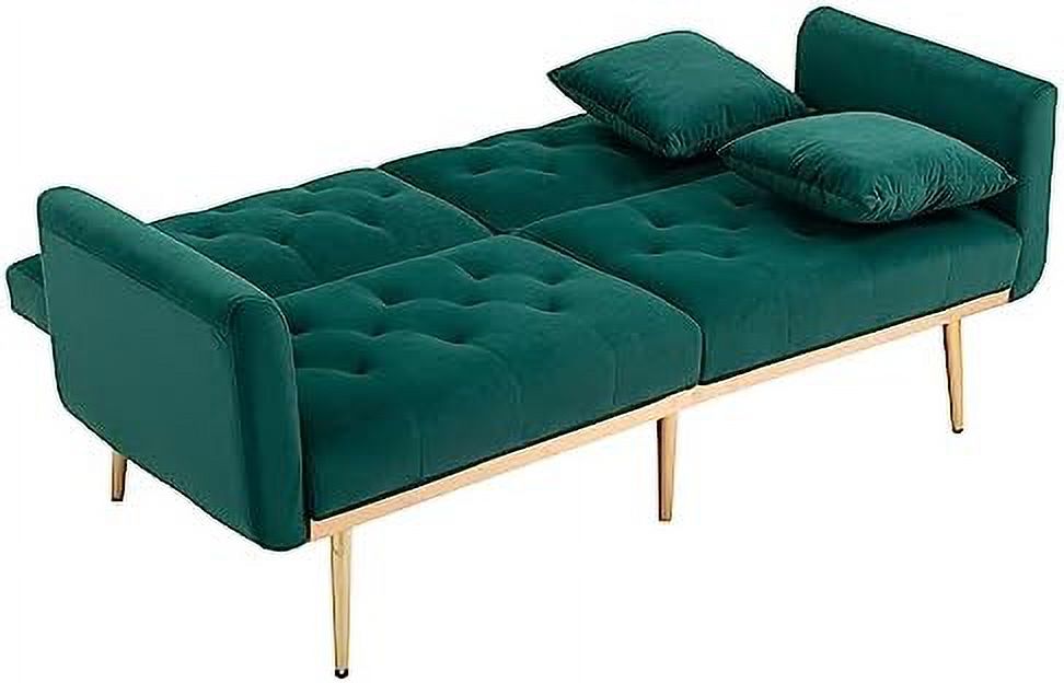 Peach Velvet Loveseat with 7 Gold Metal Legs G999652