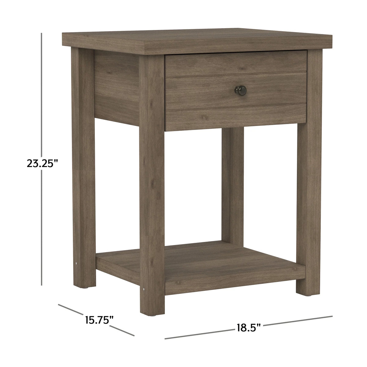 Knotty Gray Oak Wood Accent Table V879158