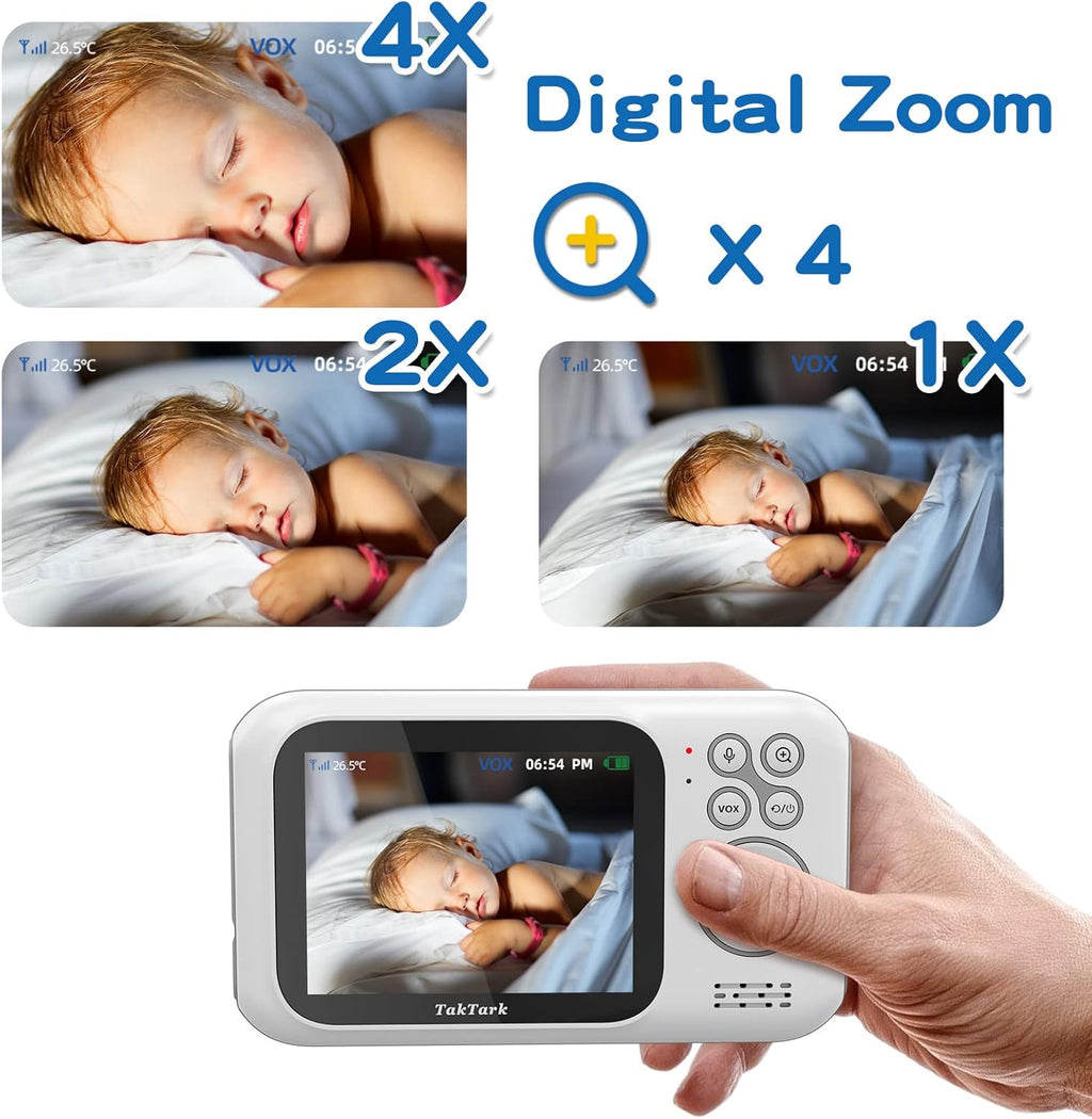 Baby Monitor with Camera and Audio, Infrared Night Vision, Digital Zoom Y323277