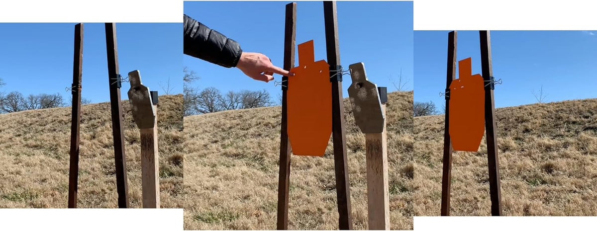 Shooting Target Stand with AR500 Steel Torso Plate and 20 Cardboard Targets V157218