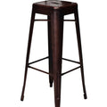 Steel Backless Stool Brushed Rose Gold 30 in. Set of 4 F503