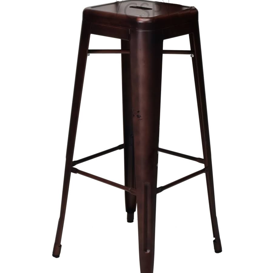 Steel Backless Stool Brushed Rose Gold 30 in. Set of 4 F503