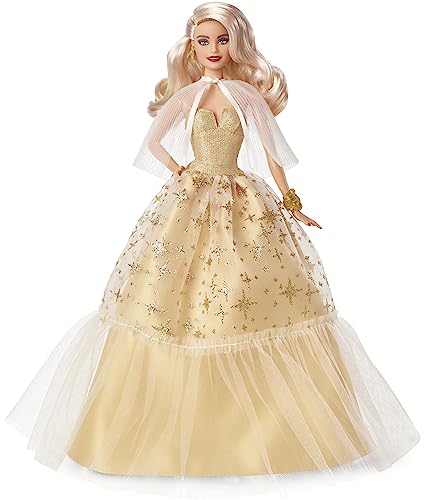 Black Hair Golden Gown Collectible Doll with Doll Stand & Certificate of Authenticity L808