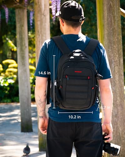 Black Expandable Camera Backpack with 15.6" Laptop Compartment F25530