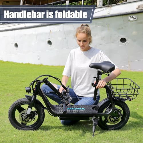 500W/800W/1200W Electric Scooter with Seat, 14" Fat Tire, Foldable R698