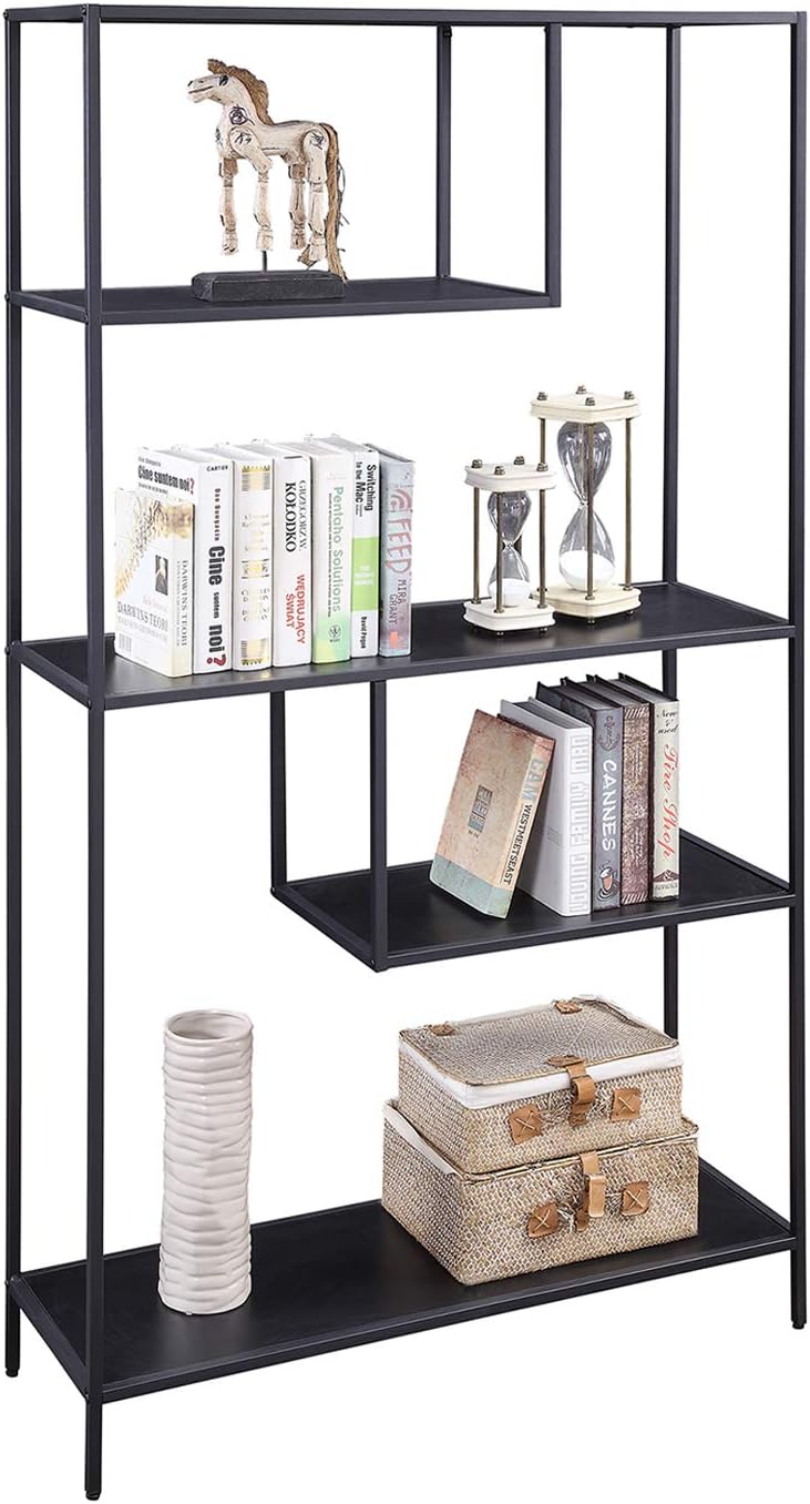 Brown 3-Tier Metal Open Bookshelf K31092