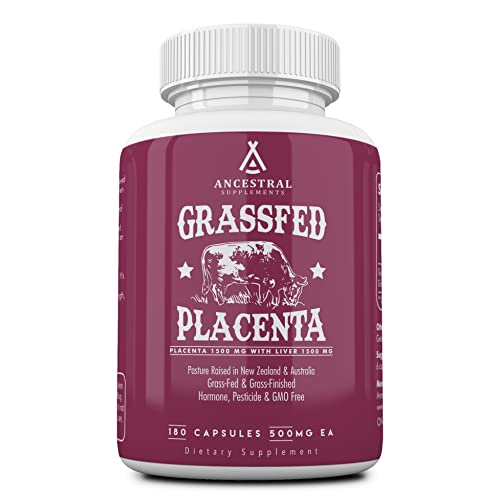 Grass Fed Placenta Supplement with Liver, 180 Capsules K1118