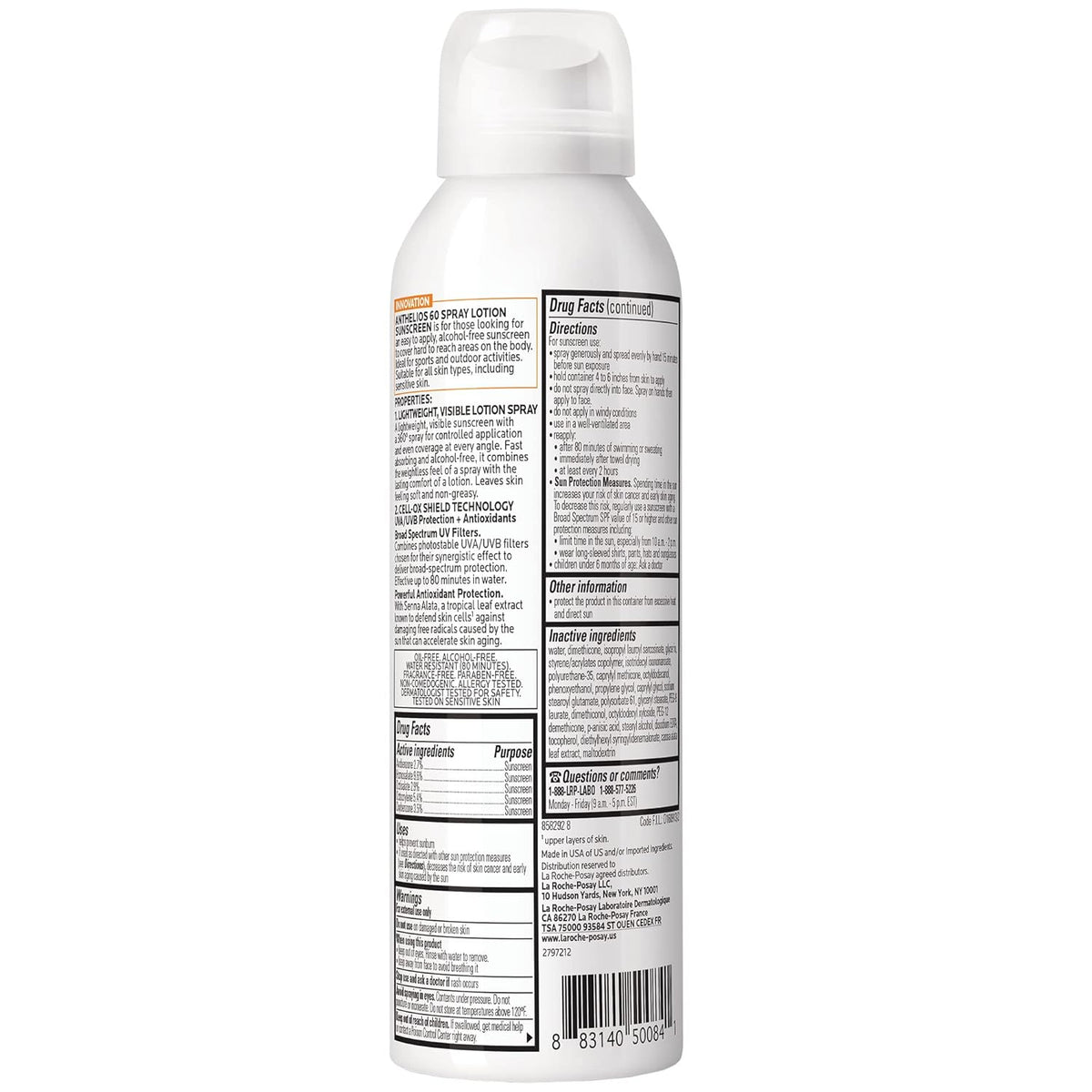 SPF 60 Sunscreen Spray Lotion, 5 Fl. Oz. M736871