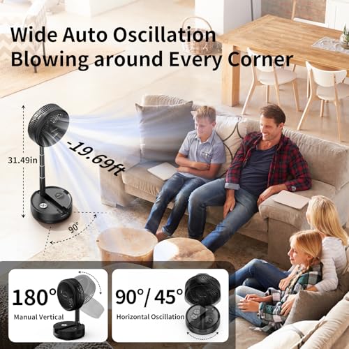 20000mAh Portable Rechargeable Foldable Fan with 8-Speed C899